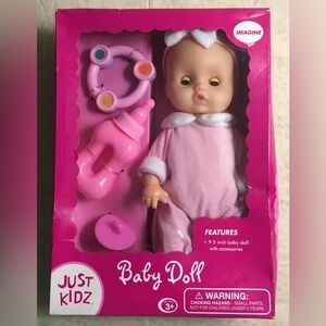 Just Kidz Girl 9.5" Baby Doll With Accessories